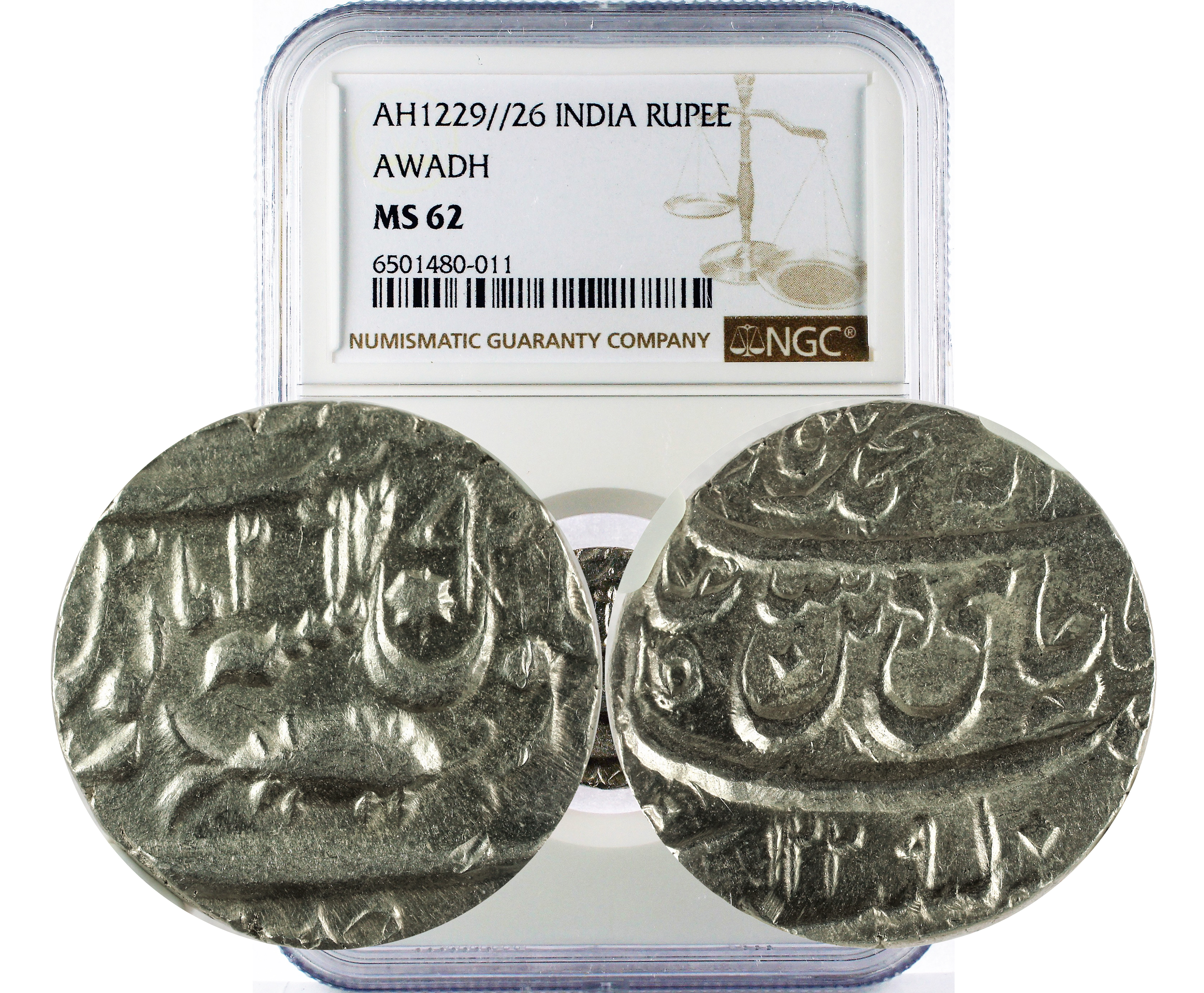 AH1229//26 INDIA AWADH RUPEE MS 62