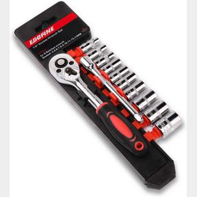12PC 1/4 SOCKET SET EGOFINE 12PCS 1/4 INCH RATCHET SOCKET WRENCH SET, DRIVE SOCKET SET WITH 10 SOCKETS 4-13MM AND 2 WAY QUICK RELE