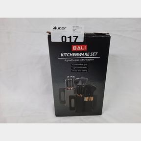18 KITCHEN UTENSIL SET -UTENSIL HOLDER - BLACK -