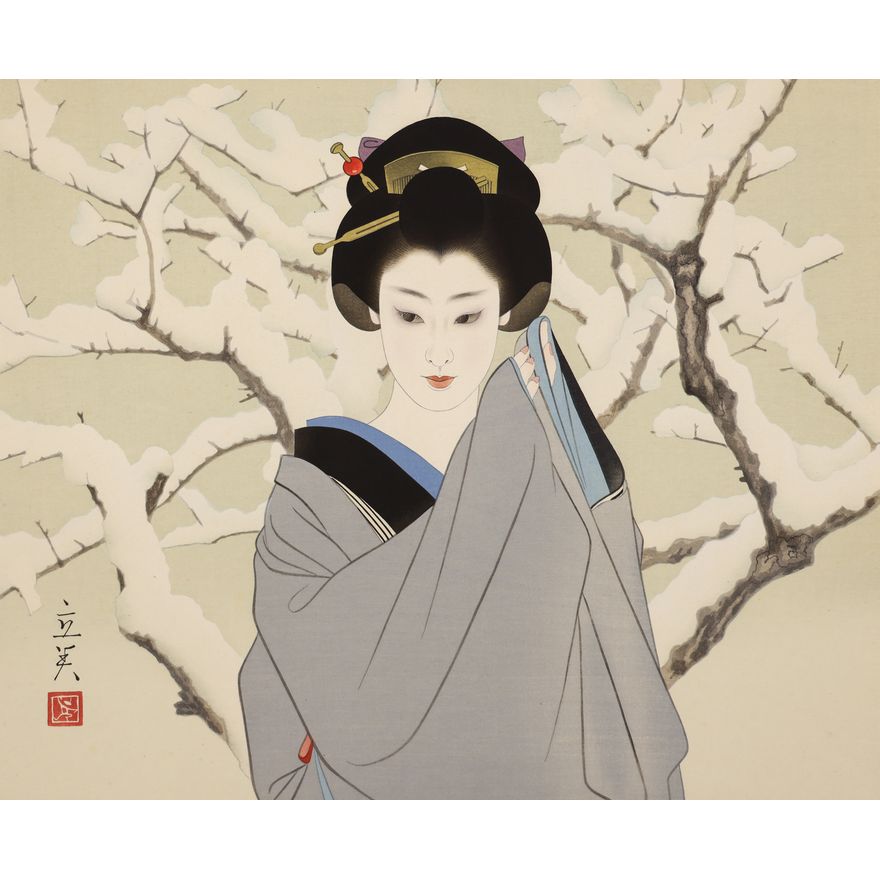 Shimura Tatsumi ''Snow'' 1980 Woodblock Print