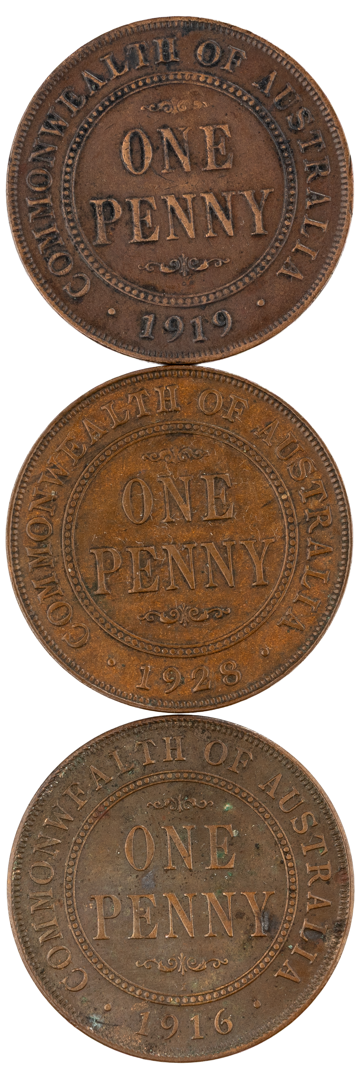 George V, Penny, 1916-I - 1928, aEF - EF