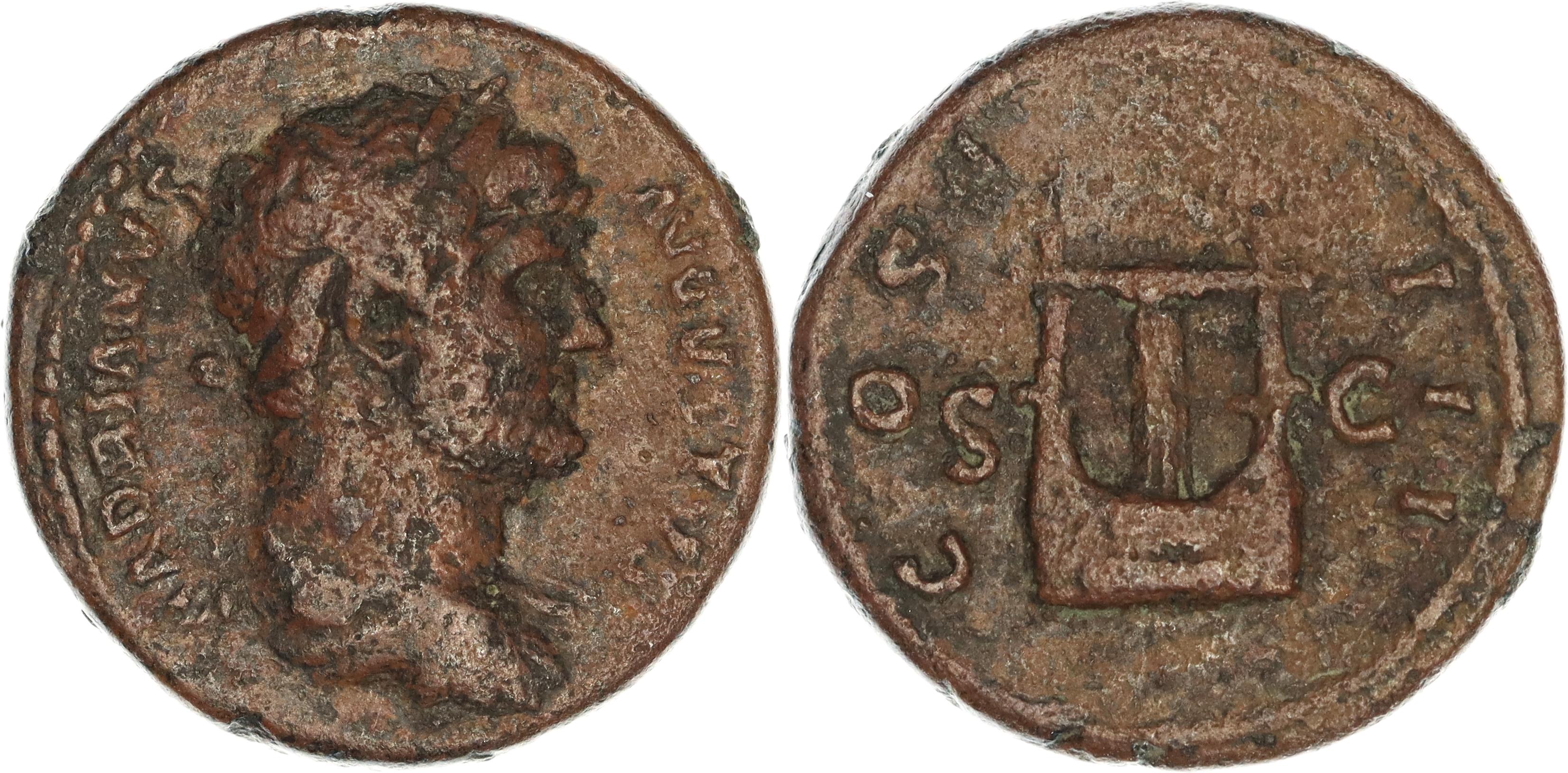 Roman Empire, Hadrian, Æ Semis, 124-127 AD, nVF