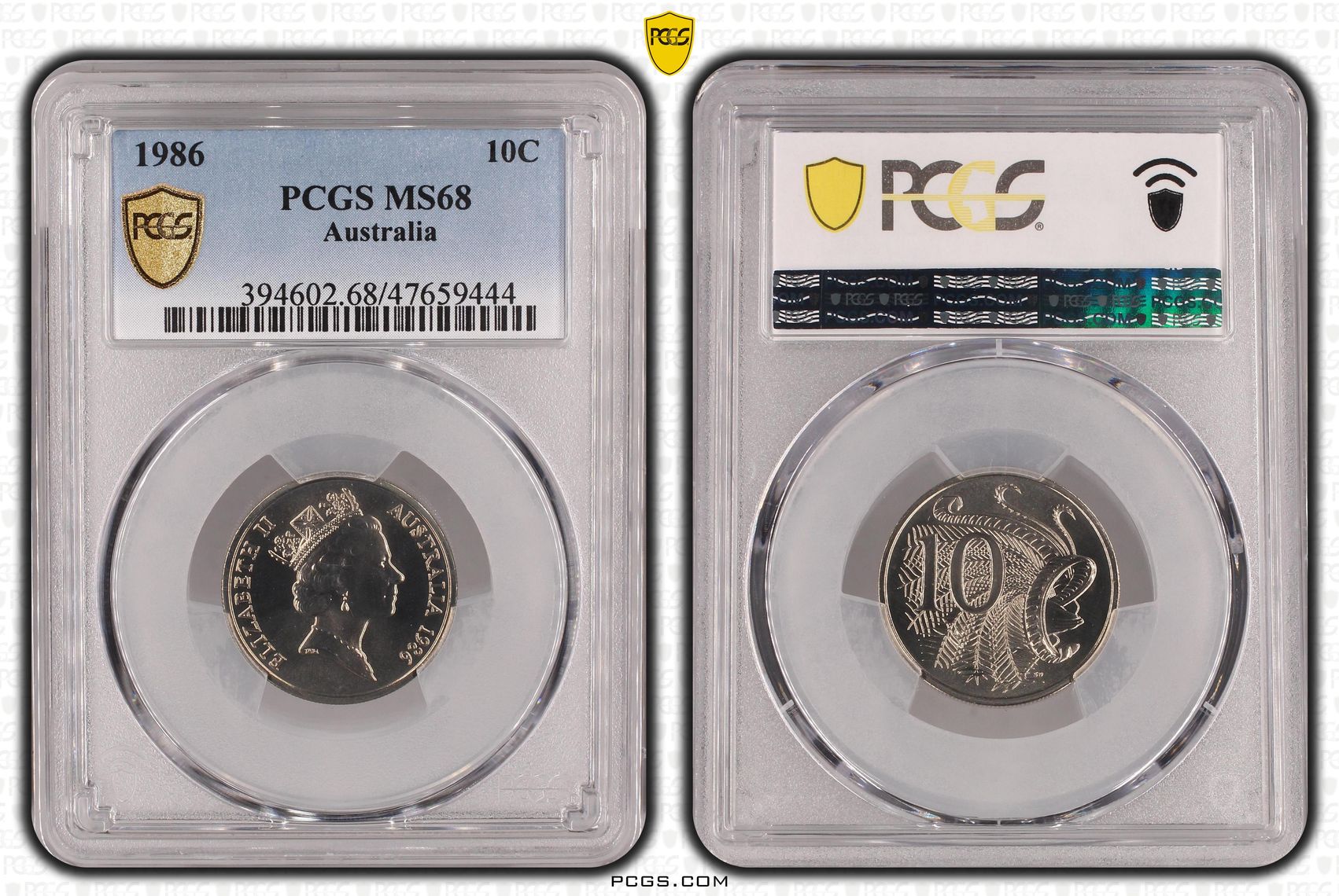 Ten Cent, 1986, PCGS MS 68