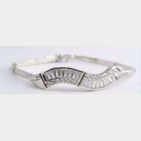 STUNNING WHITE GOLD BRACELET WITH CUBICS - 51620/076