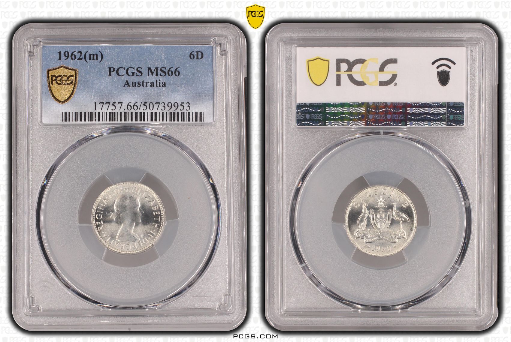 Sixpence, 1962(m), PCGS MS66