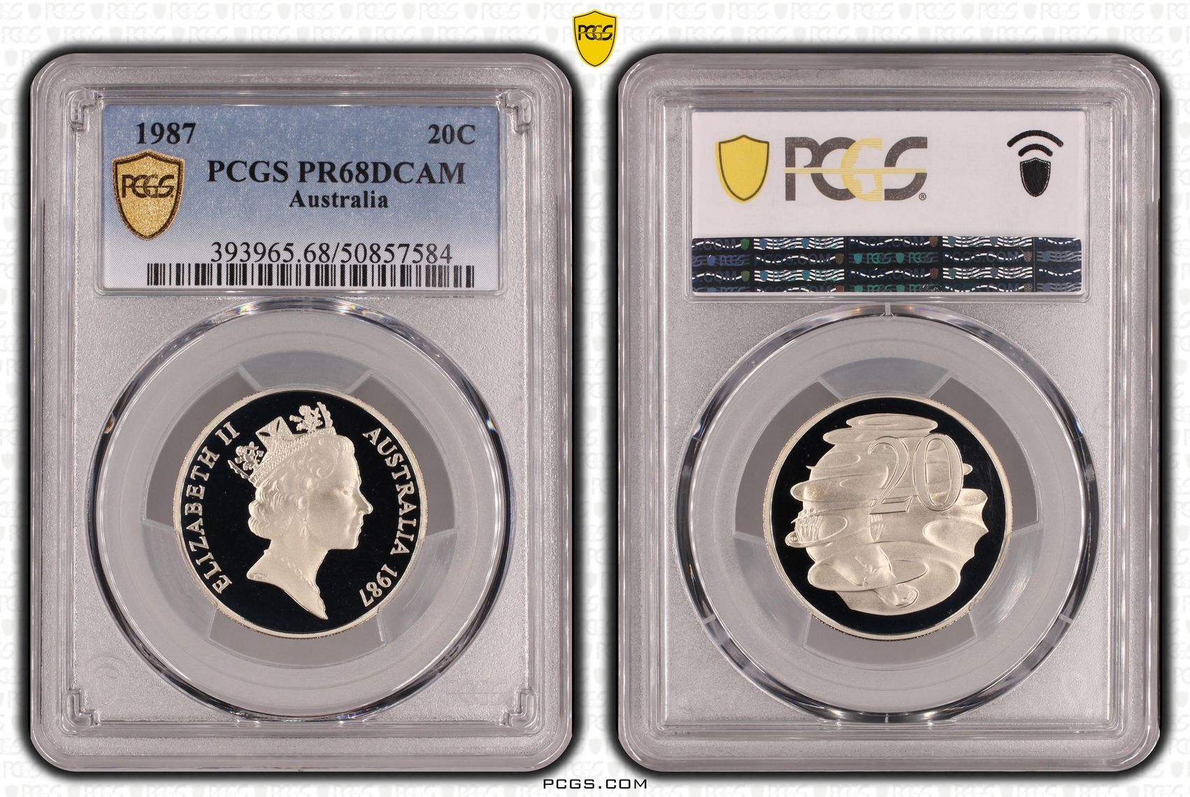 Twenty Cent, 1987, PCGS PR68DCAM