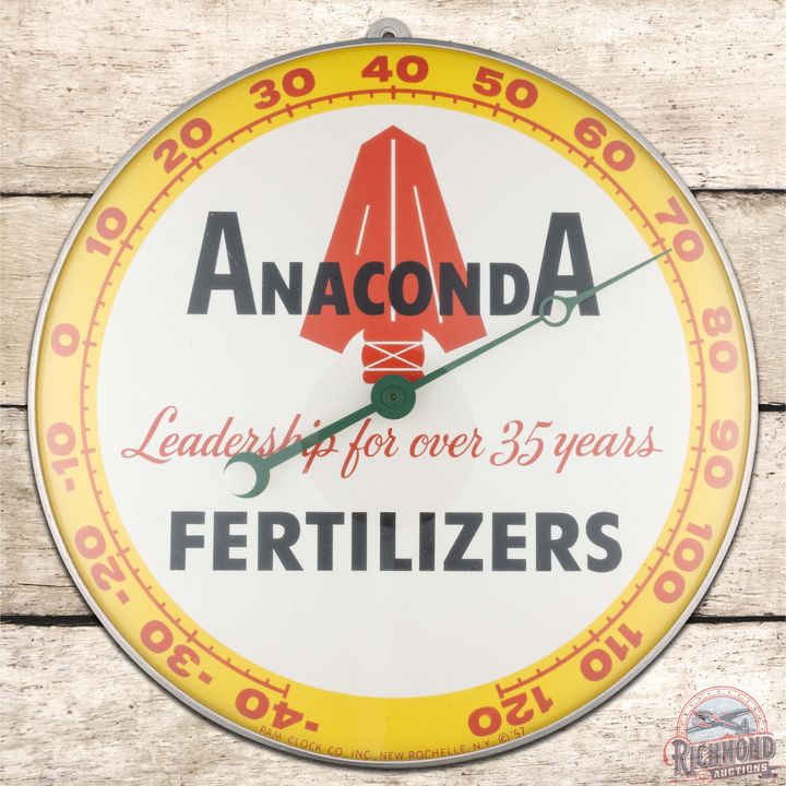 Anaconda Fertilizers 12" Pam Advertising Thermometer Sign w/ Logo