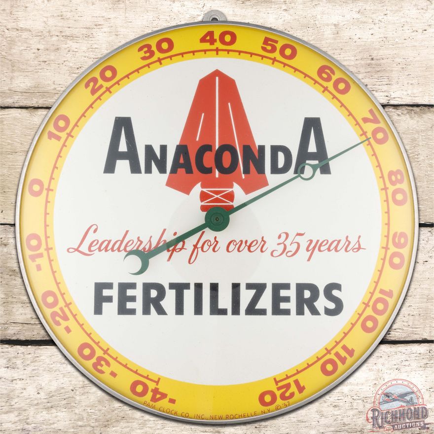 Anaconda Fertilizers 12" Pam Advertising Thermometer Sign w/ Logo