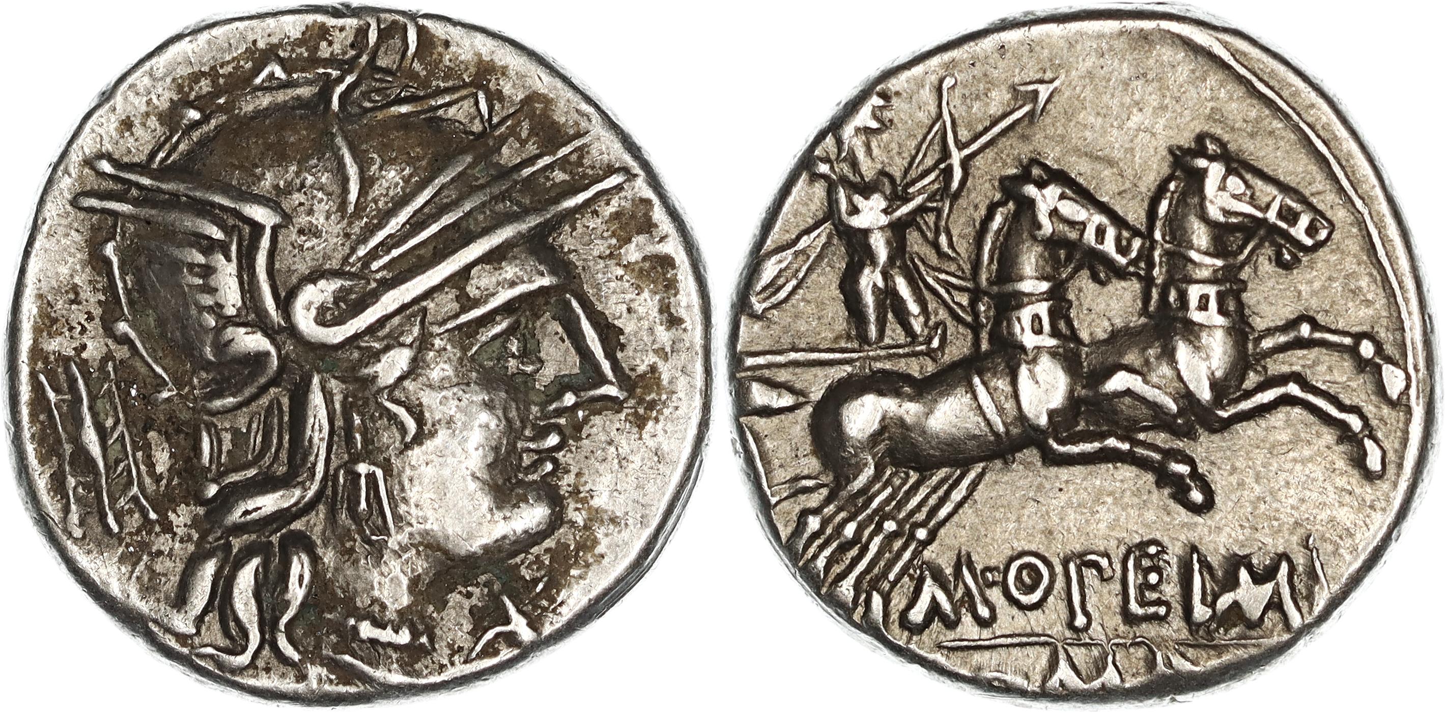 Roman Republic, M. Opeimus Q.f., Silver Denarius, 131 BC, gVF