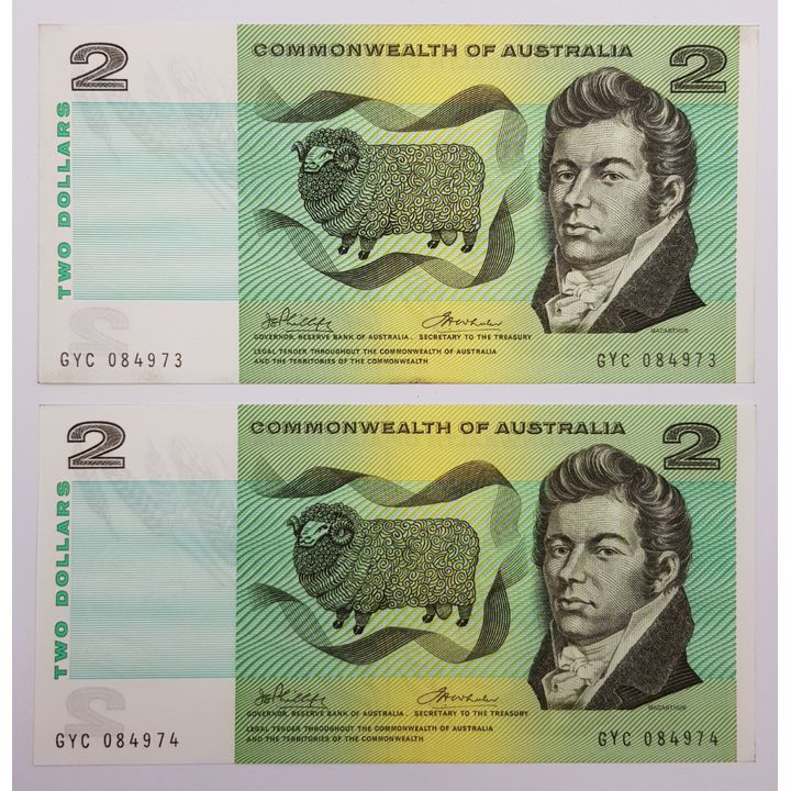 Consec. CoA P/W $2 Notes