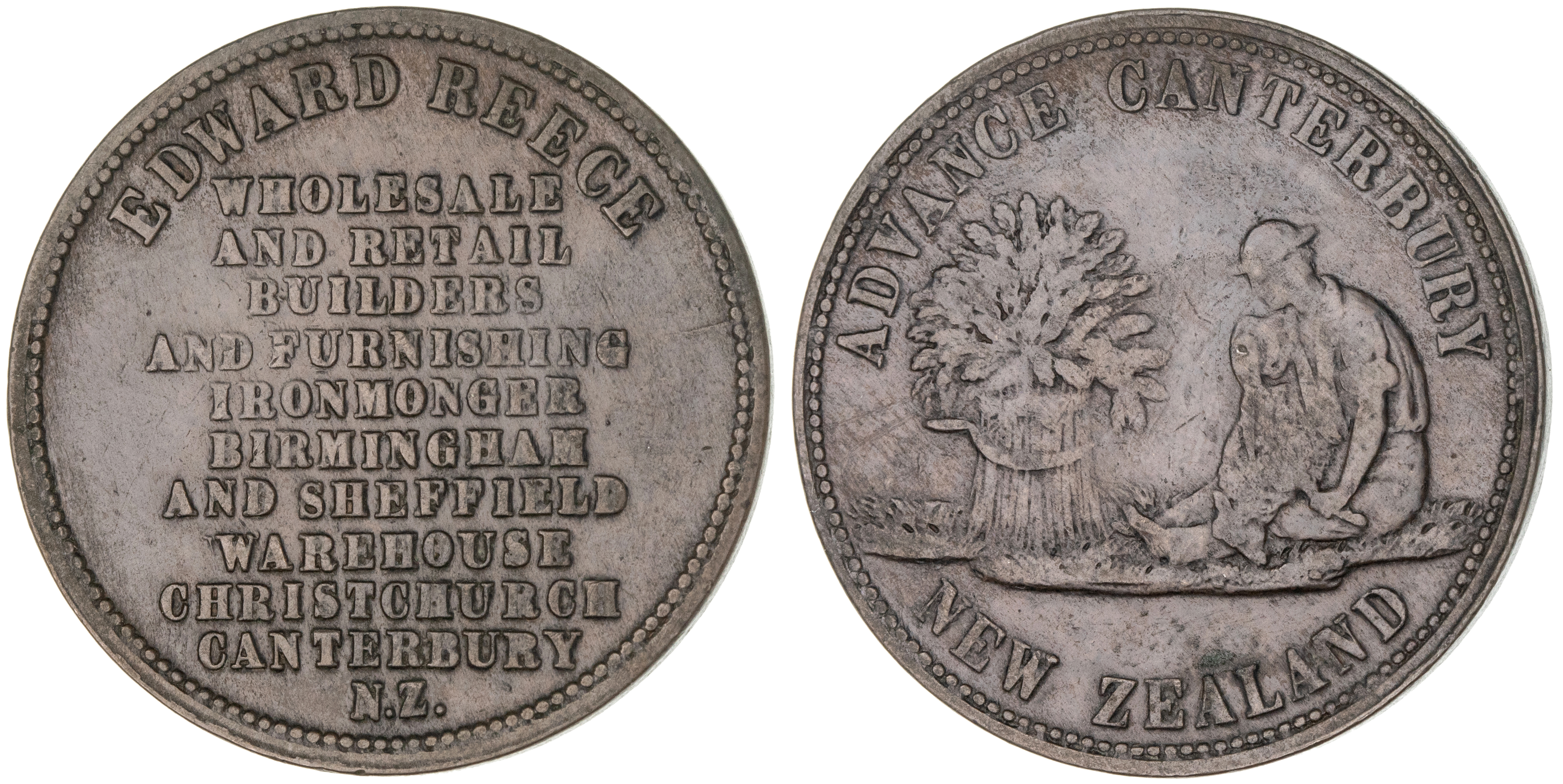 Christchurch, New Zealand, Edward Reece, Penny, VF