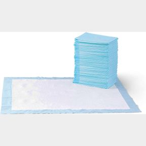 AMAZON BASICS PUPPY PADS WITH QUICK-DRY 5-LAYER LEAK-PROOF DESIGN FOR POTTY TRAINING X-LARGE SIZE 28 X 34 INCH PACK OF 40 BLUE