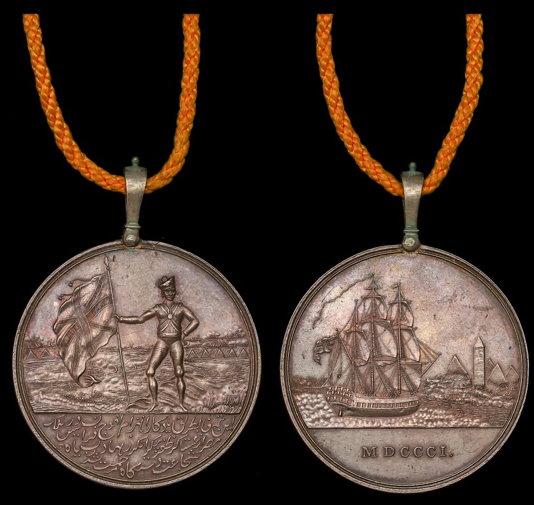 Honourable East India Company's Egypt Medal 1801, silver, 48mm, fitted ...