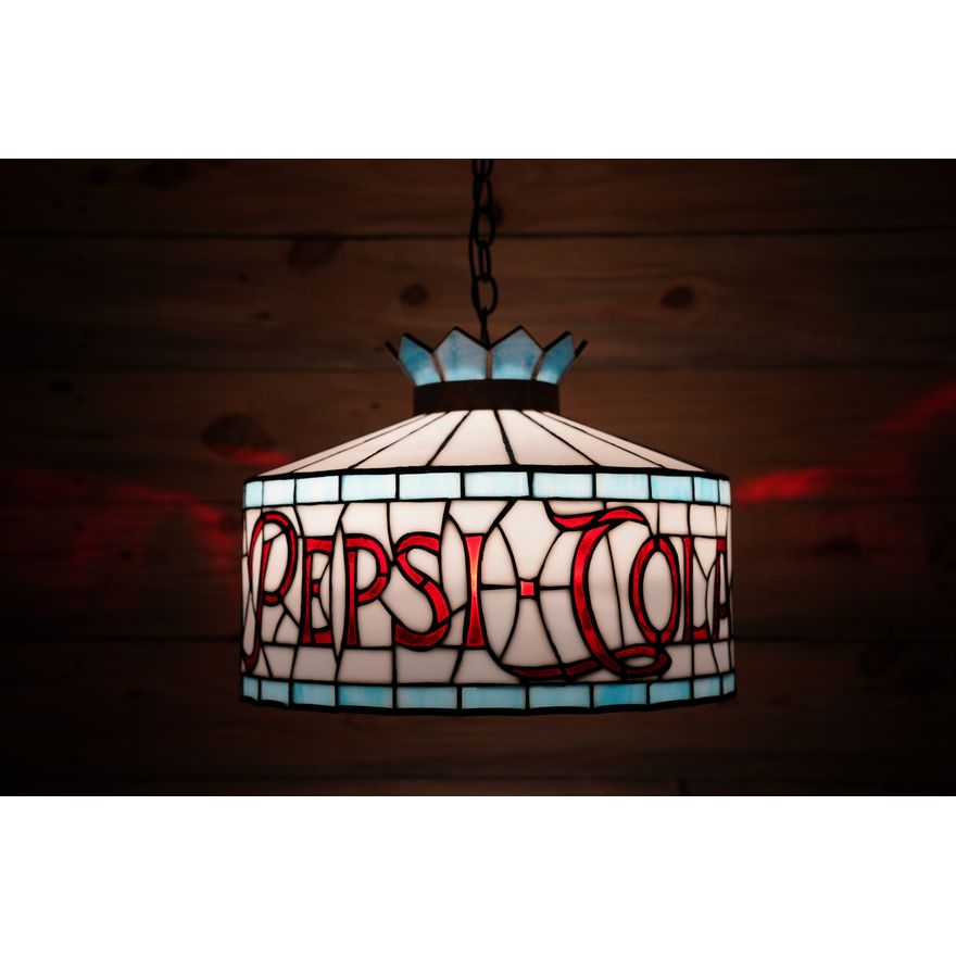 Pepsi-Cola Stained-Leaded Glass Hanging Lamp
