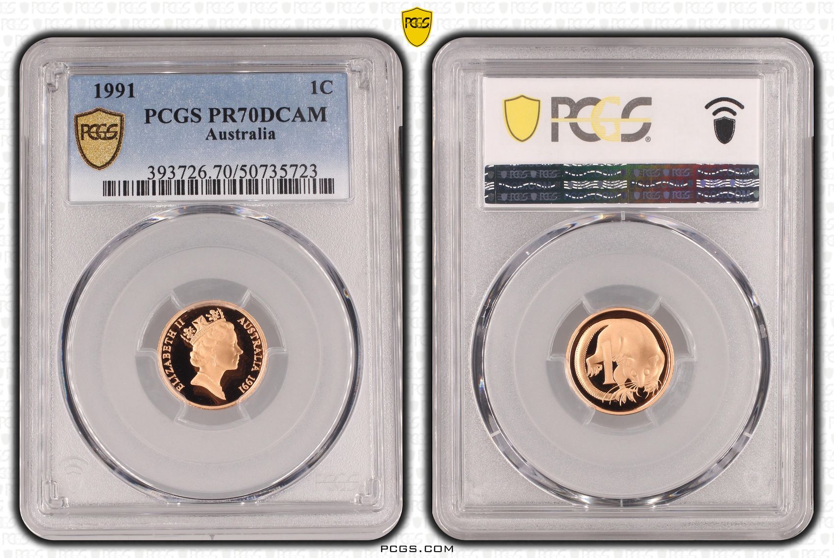 One Cent, 1991, Pcgs Pr70dcam