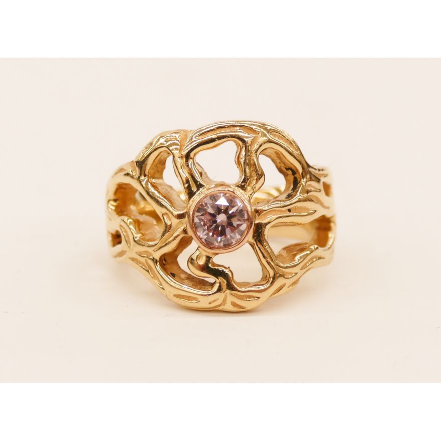 Lady's .56ct Natural Fancy Pink Round Brilliant Diamond
