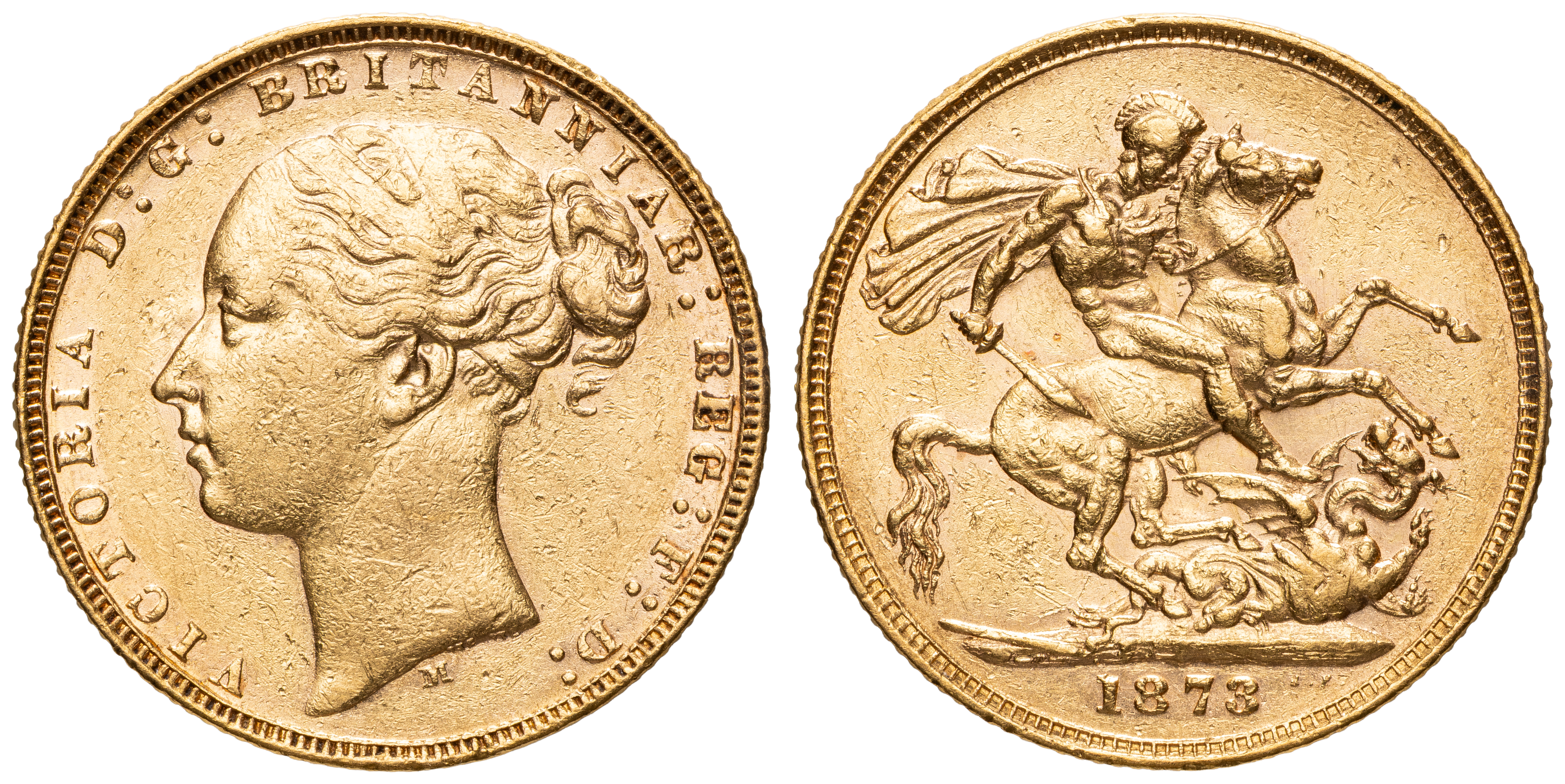 Victoria, Sovereign, 1873-M, gVF