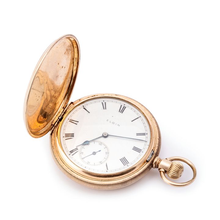 Elgin Full Hunter Style Pocket Watch 52mm, Circa 1900s,