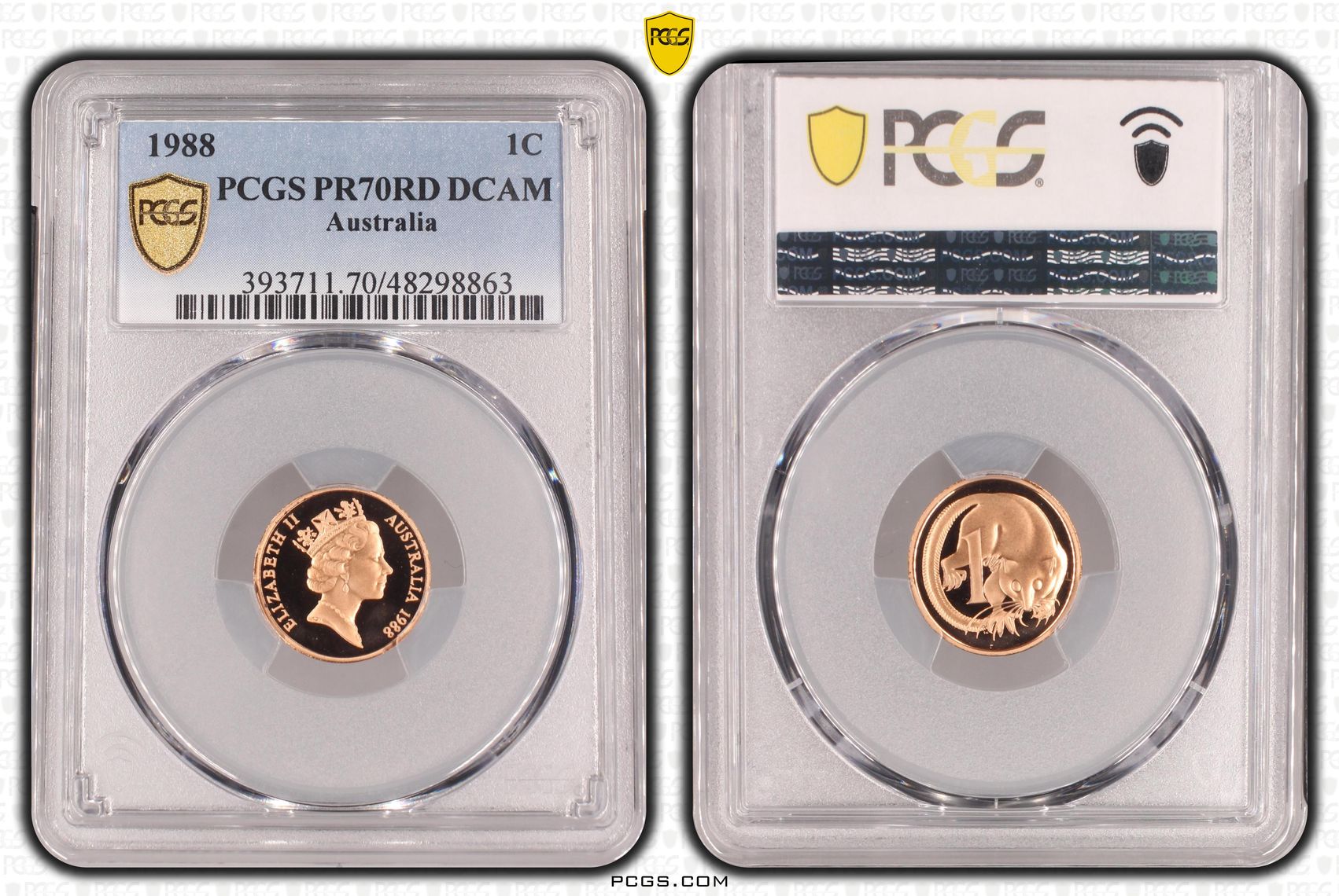 Elizabeth II, One Cent, 1988, PCGS PR70DCAM