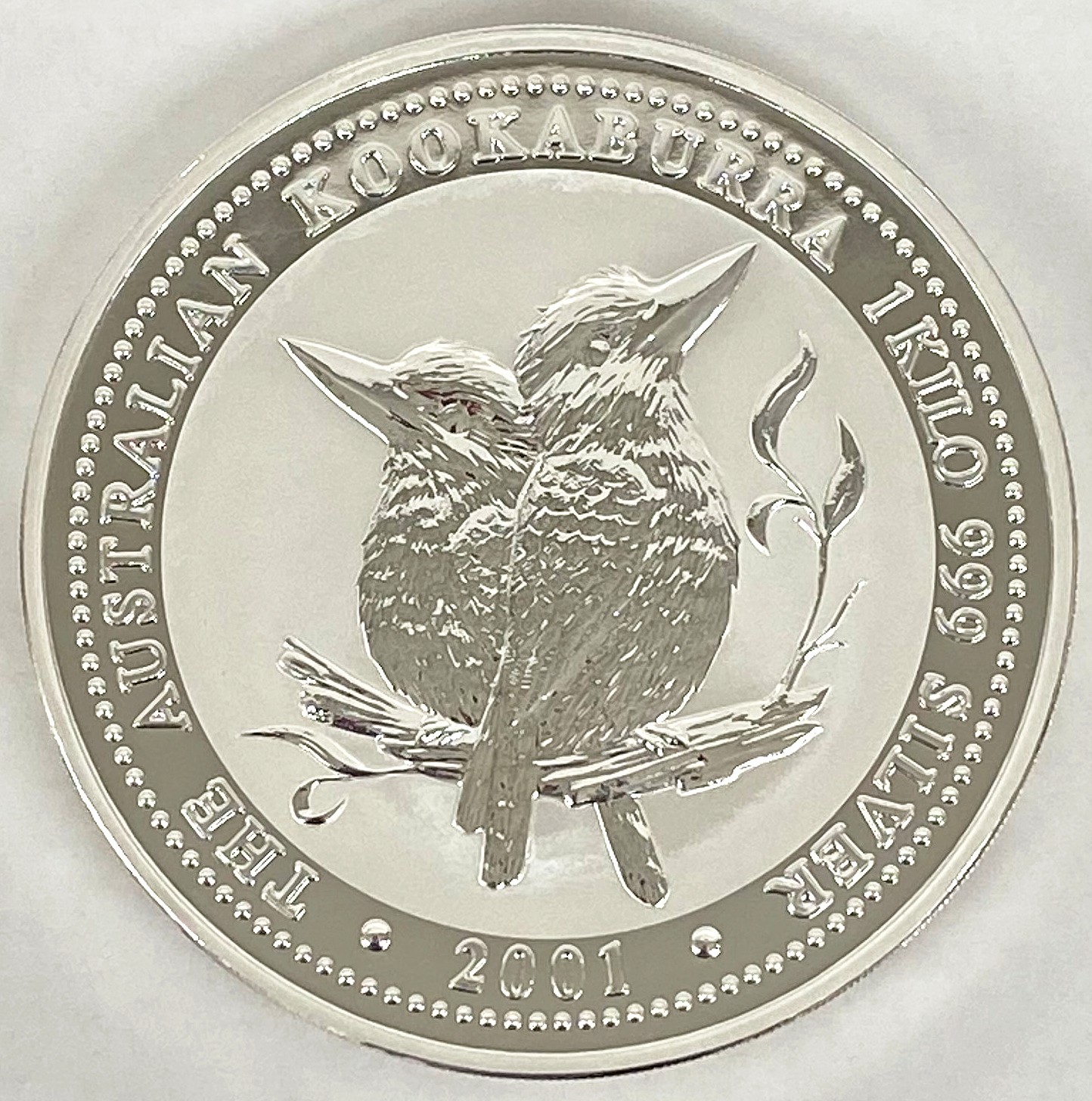 オーストラリア-Australia. ワライカワセミ鳥図 30ドル(1キロ)銀貨 