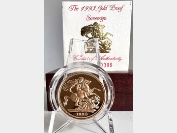 1993 ELIZABETH II PROOF GOLD SOVEREIGN BOXED