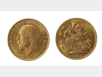 1915 King George V Melbourne Mint Gold Sovereign.