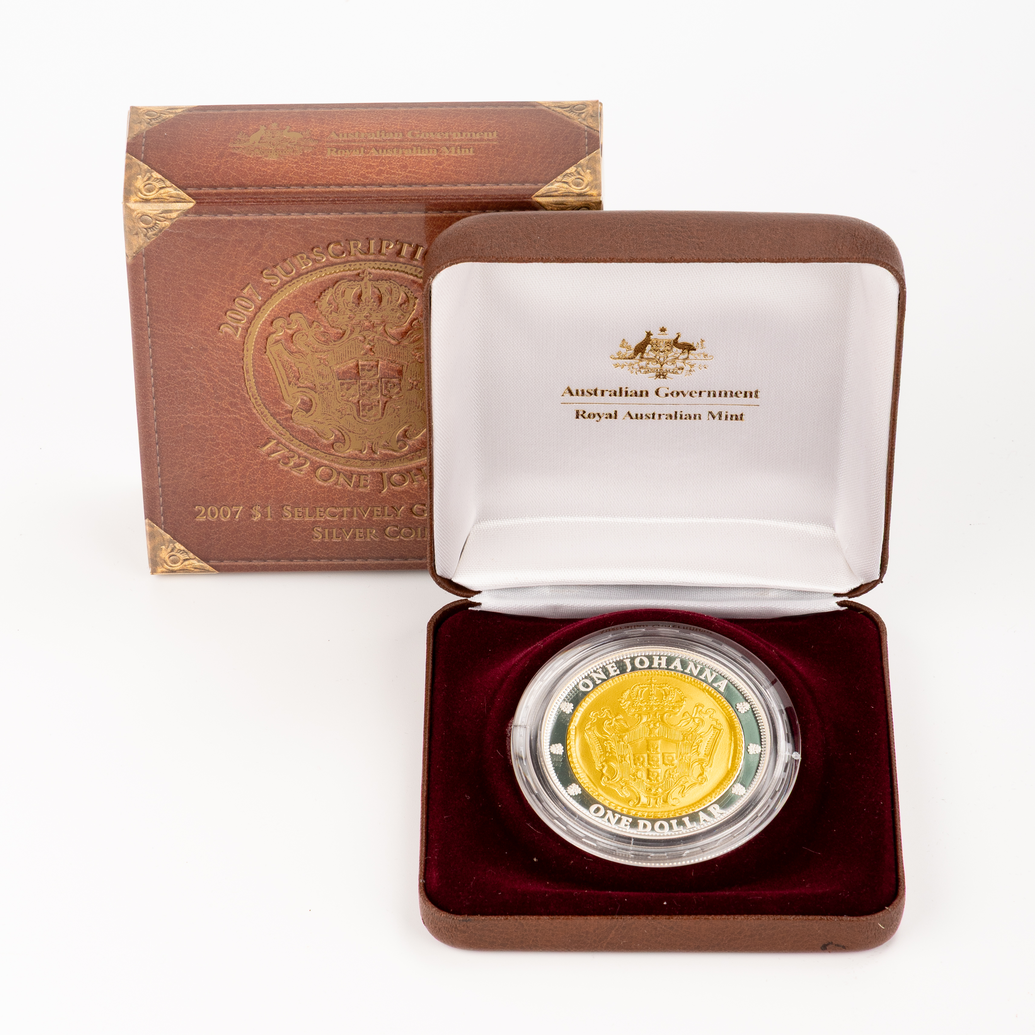 10 · Johanna Anniv. Selectively Gold-Plated Subscription Coin, One Dollar, 2007