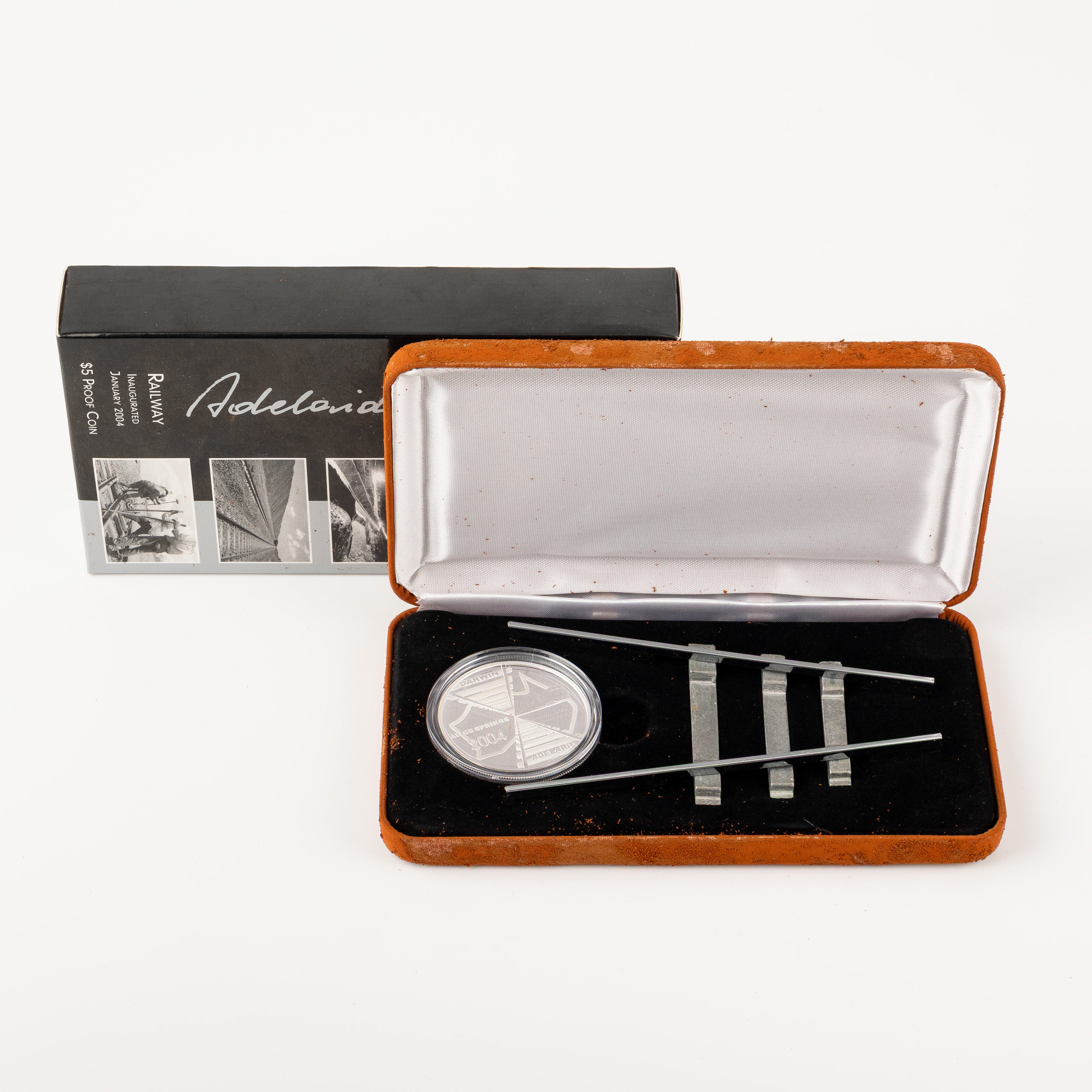 Adelaide to Darwin Railway Silver Proof Coin, Five Dollars, 2004