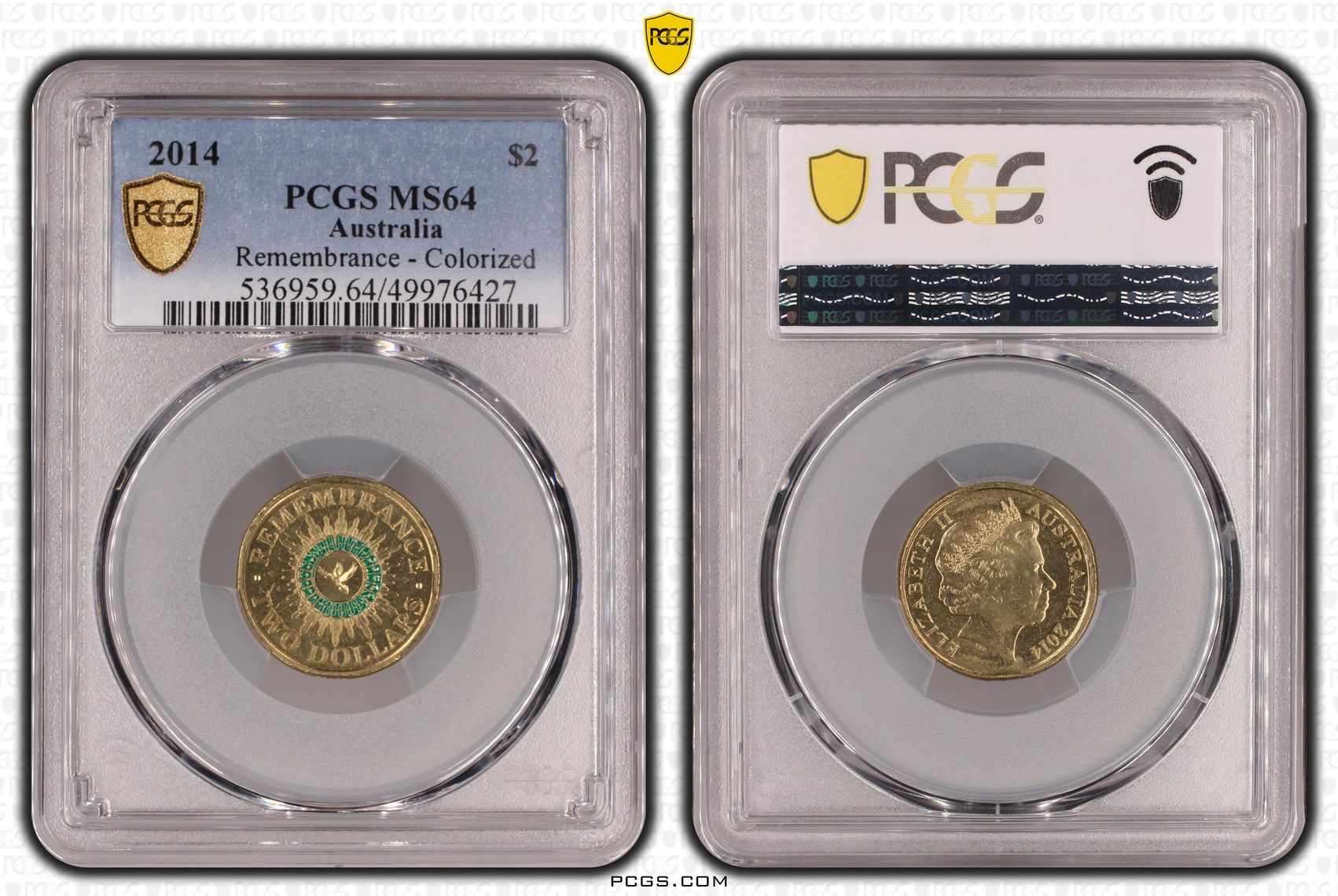 Remembrance - Colorized , Two Dollar, 2014, PCGS MS64