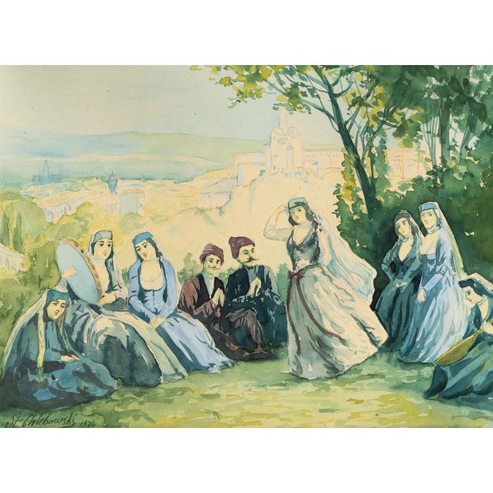 Stanisław Chlebowski | Scena rodzajowa - taniec, 1874 r.