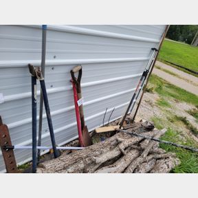 Various long handled tools, load stabilizers and tire tool
