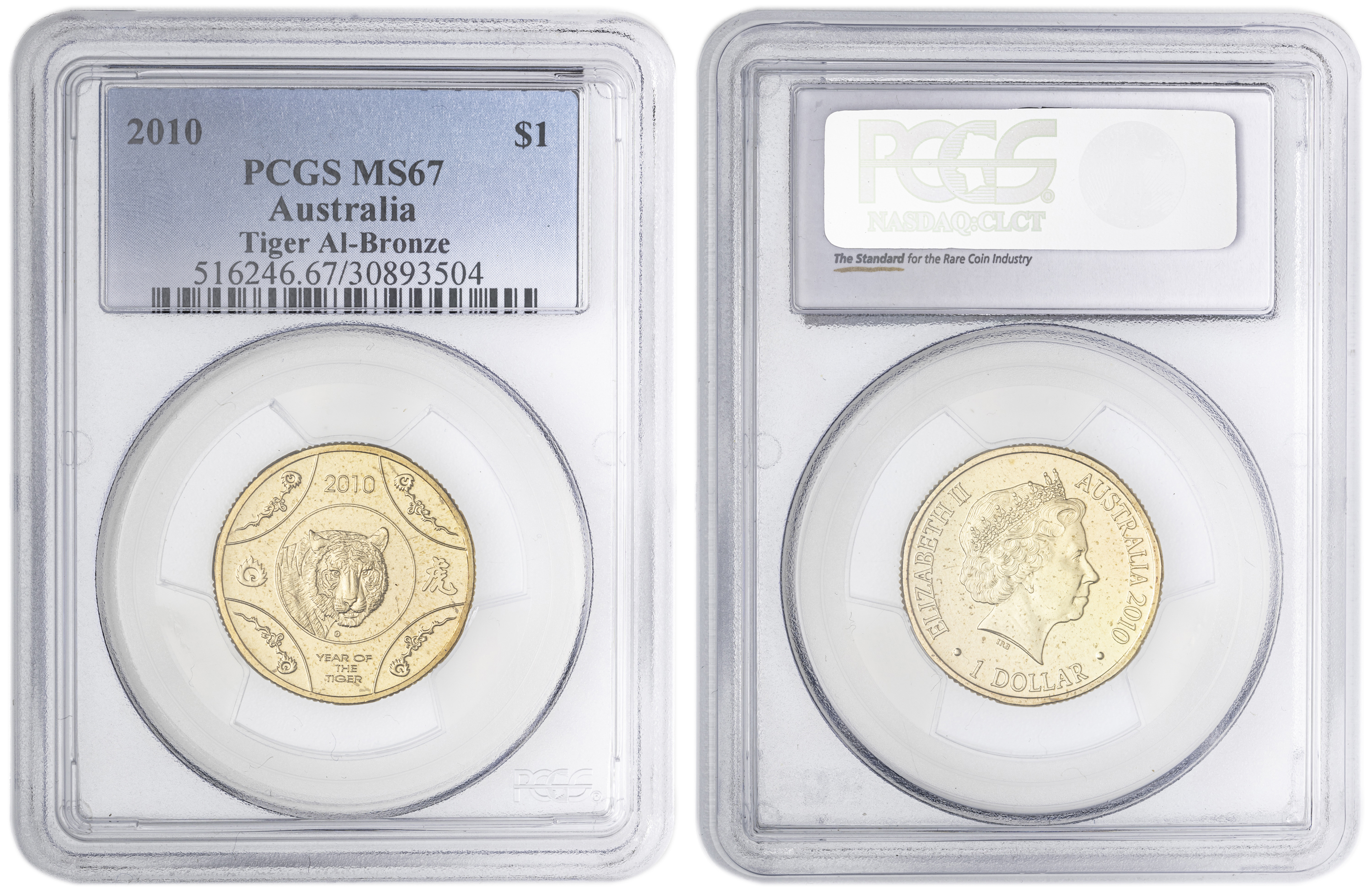 Year of the Tiger Al-Bronze , One Dollar, 2010, PCGS MS67