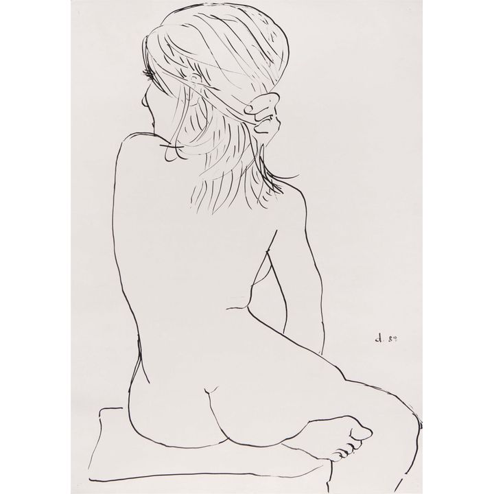 Jirí Georg Dokoupil Seated female back nude 1989