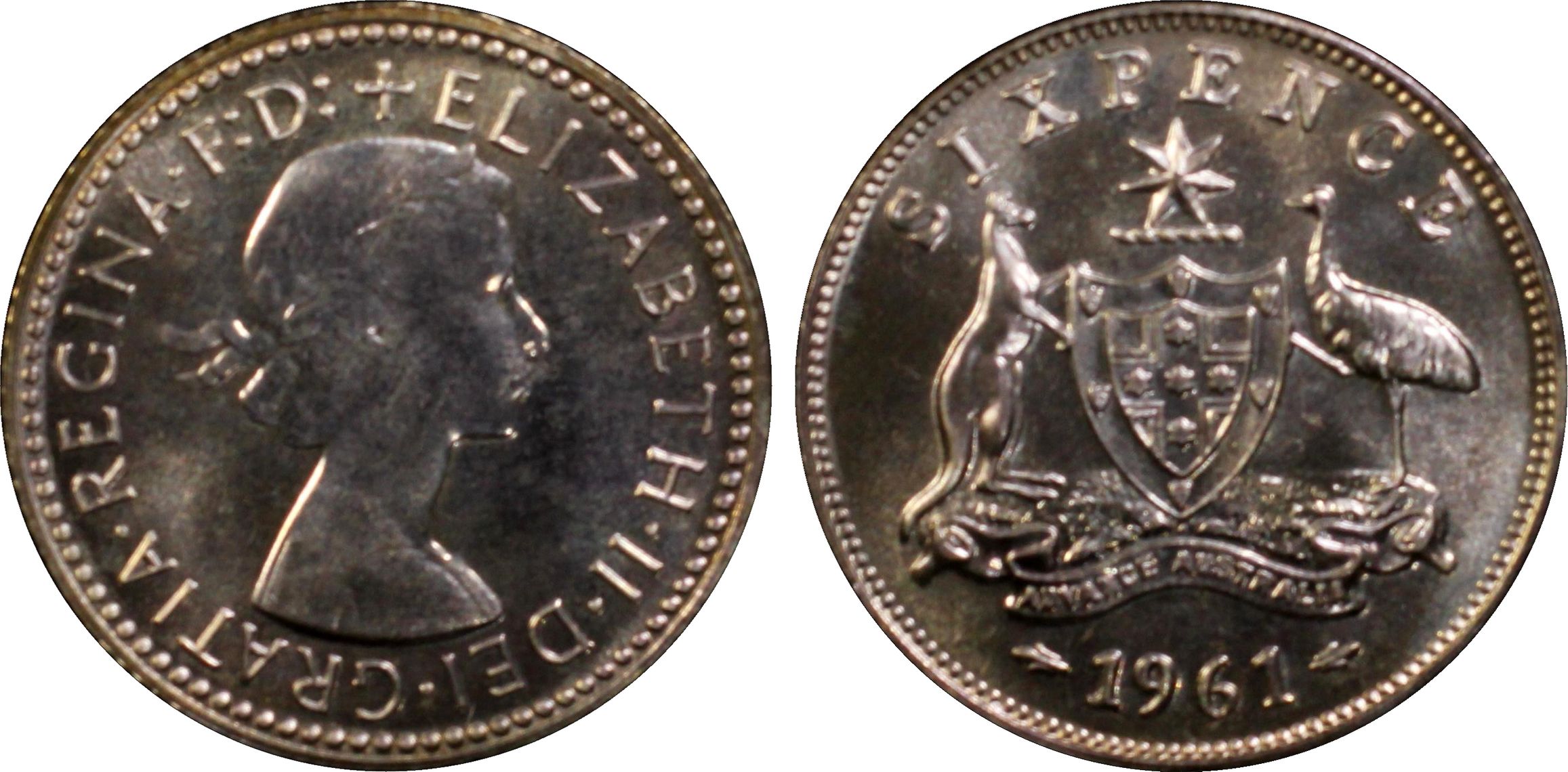 1961(m) Australia Sixpence PCGS - PR65 -700