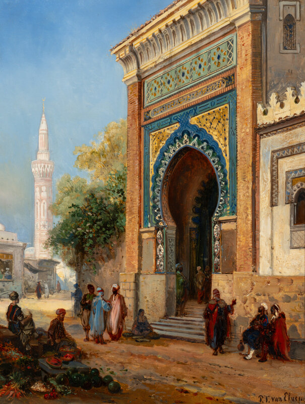 Paul Constantin Dominique Tetar van Elven
(Belgian, 1823-1896)
Arab Marketplace