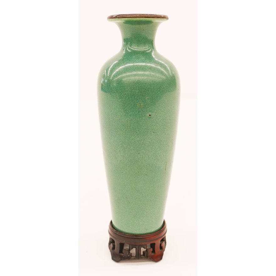 Chinese Qing Green Crackle Small Vase