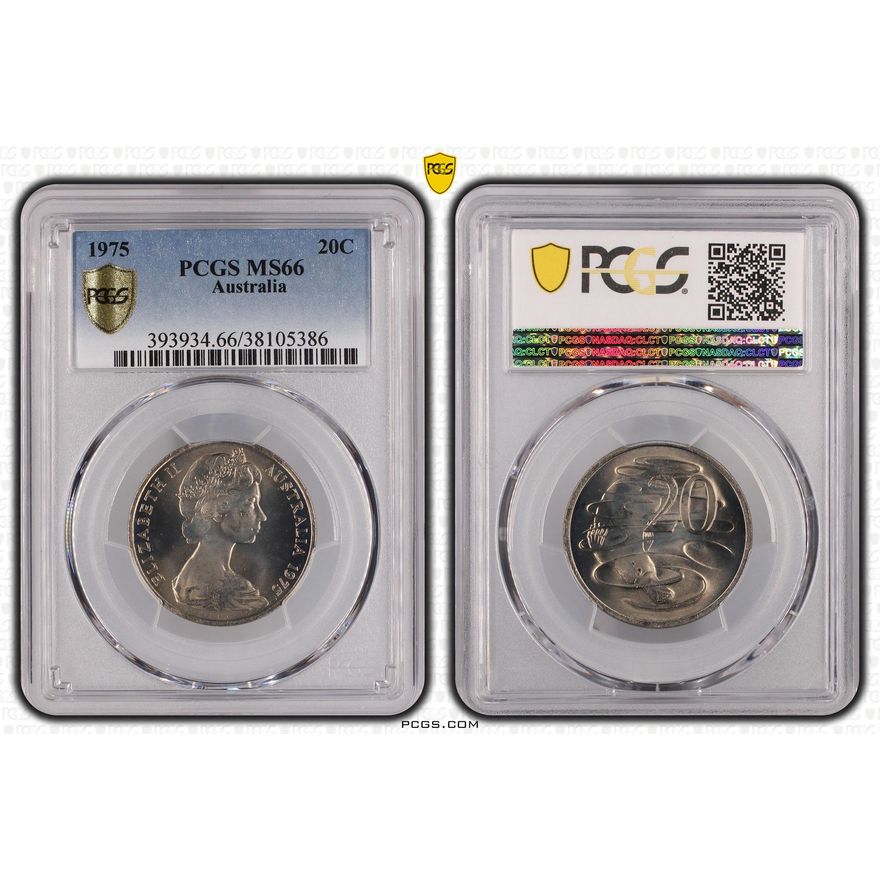 Twenty Cent, 1975, PCGS MS66