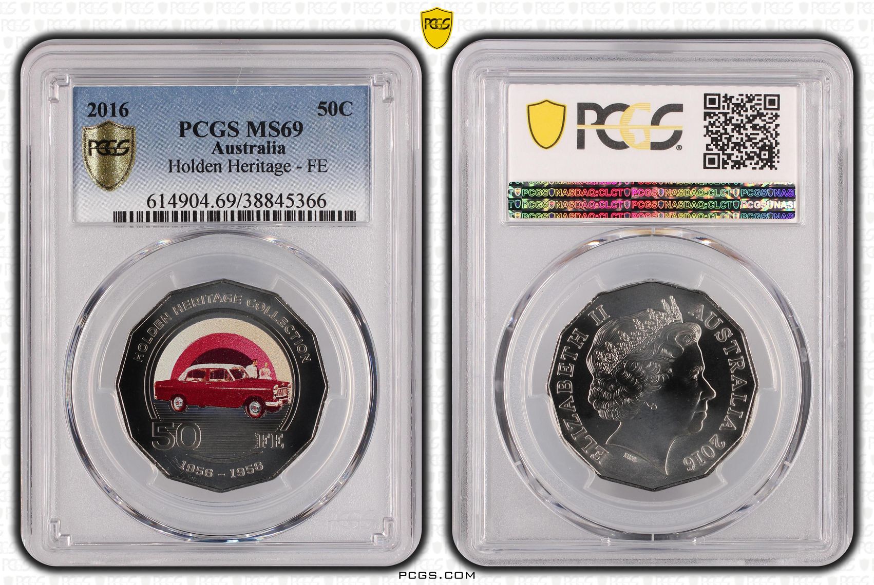 2016 Australia Fifty Cent, 50c Holden Heritage - FE PCGS - MS69 POP 21/0 -366