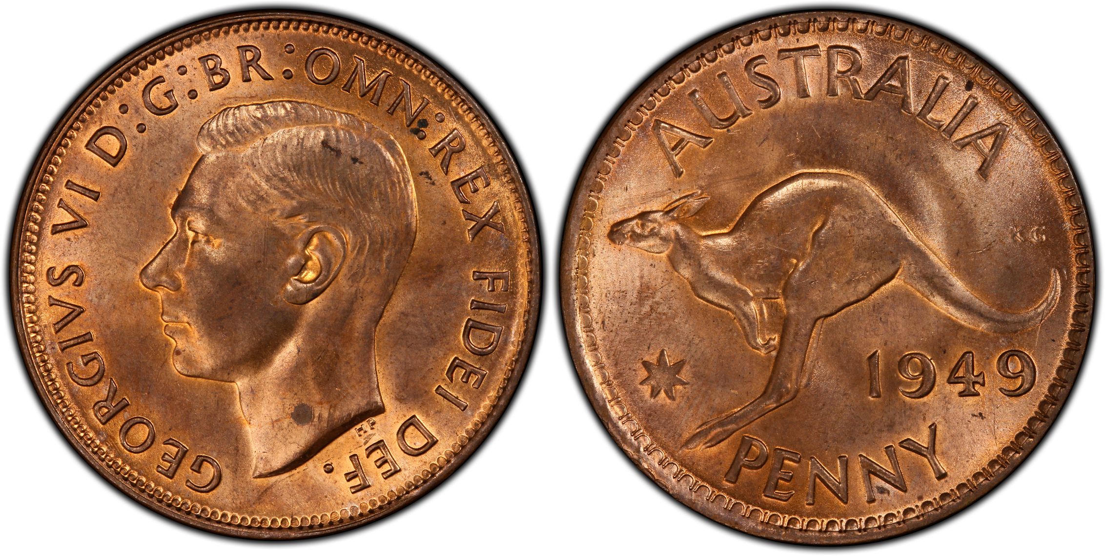 1949 Australia Penny PCGS - MS64RD -828