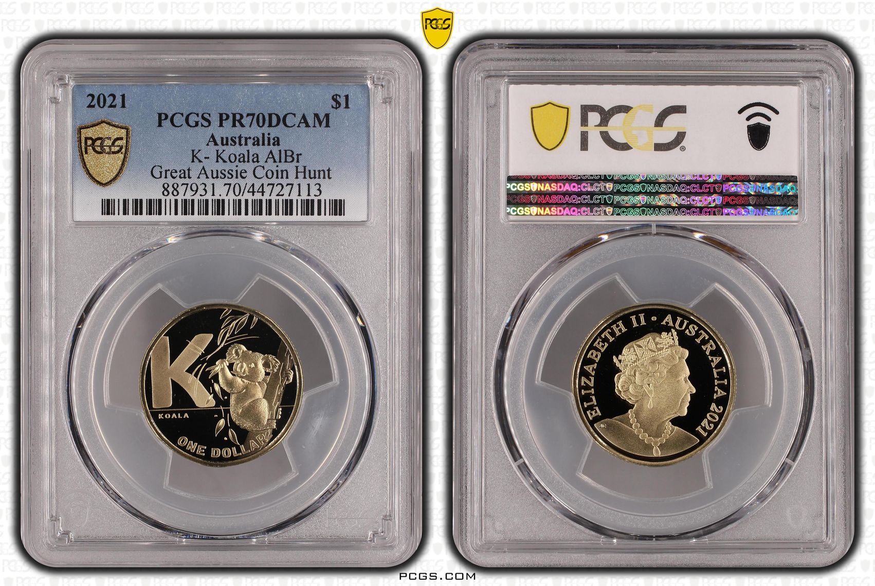 K- Koala AlBr, One Dollar, 2021, PCGS PR70DCAM