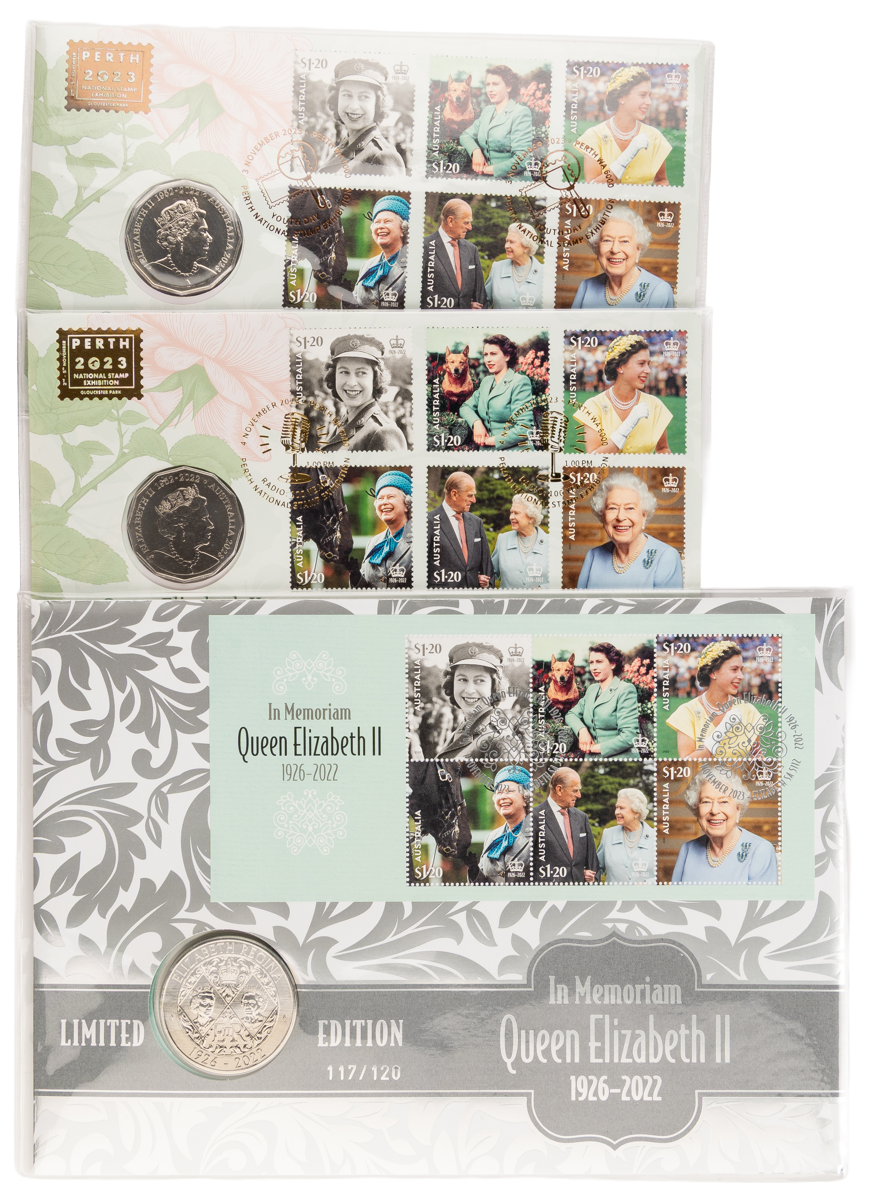 201 · QEII In Memoriam, Fifty Cents - Five Pounds, 2022,  UNC