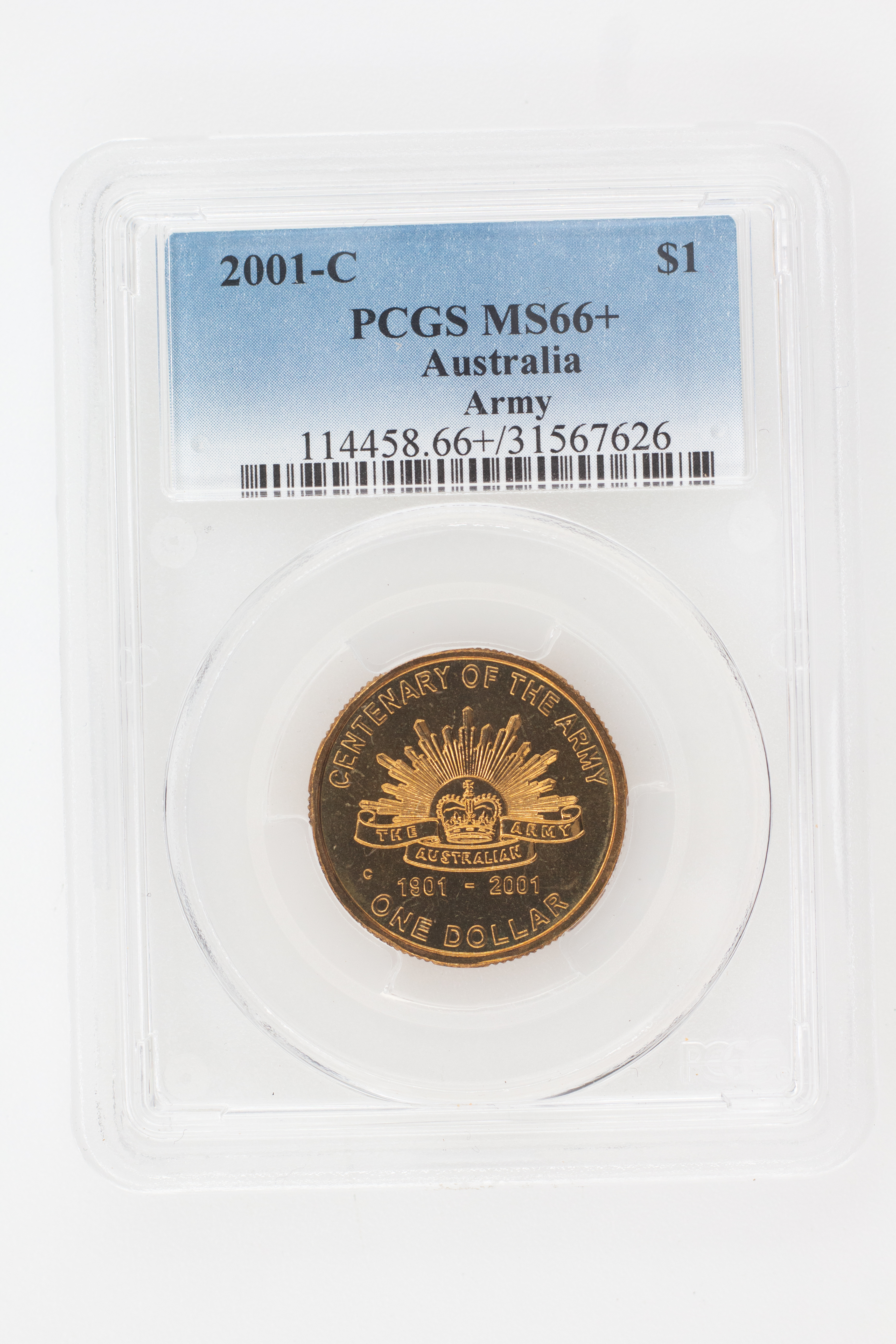 2001-C Australia One Dollar, $1 Army PCGS - MS66+ -626