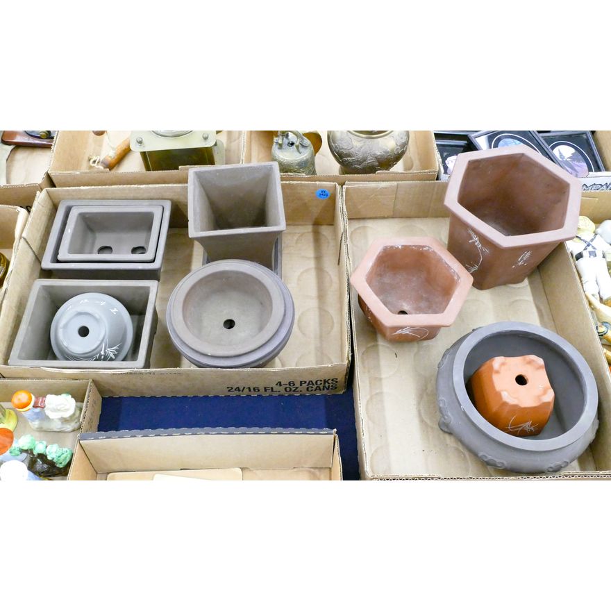 2 Boxes Chinese Yixing Planters etc.
