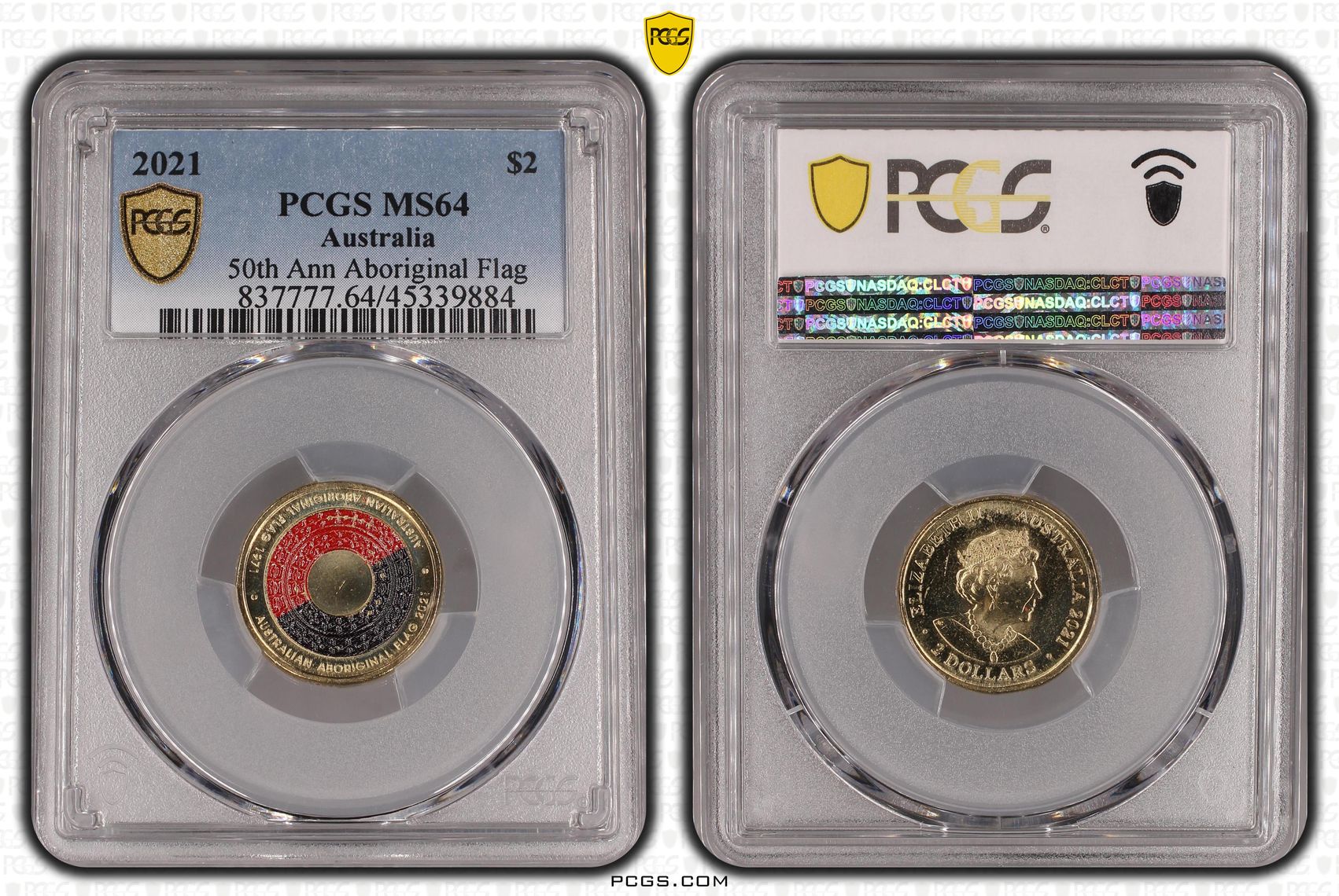 2021 Australia Two Dollar, $2 50th Ann Aboriginal Flag PCGS - MS64 -884