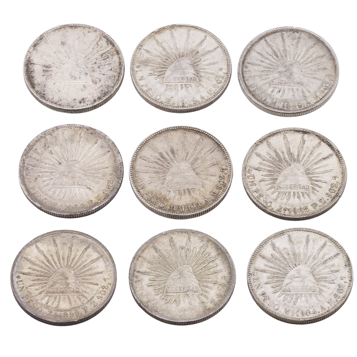 9 monedas de 1 peso, Republica Mexicana