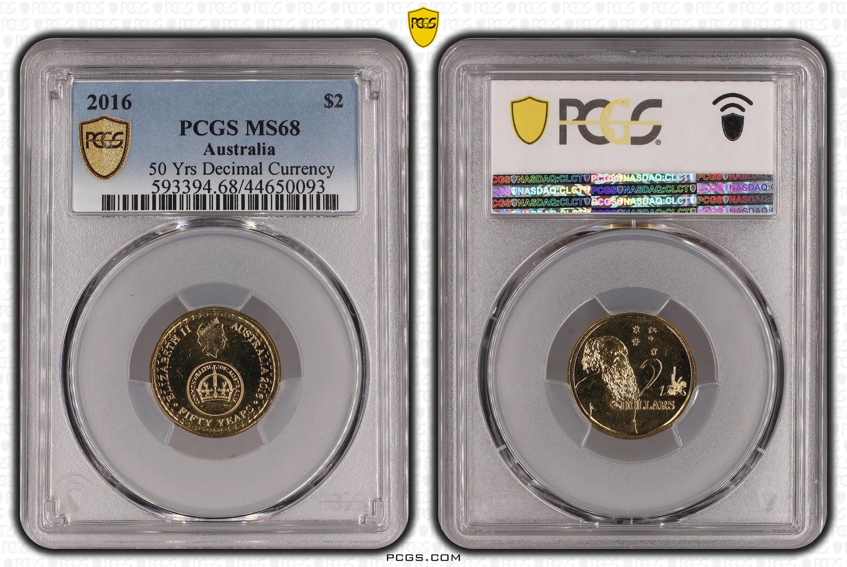 2016 Australia Two Dollar, $2 50 Yrs Decimal Currency PCGS - MS68 -093