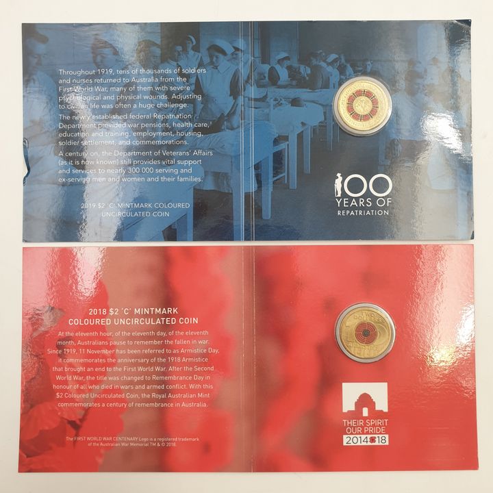 Carded 'C' MM $2 Coins (x2)