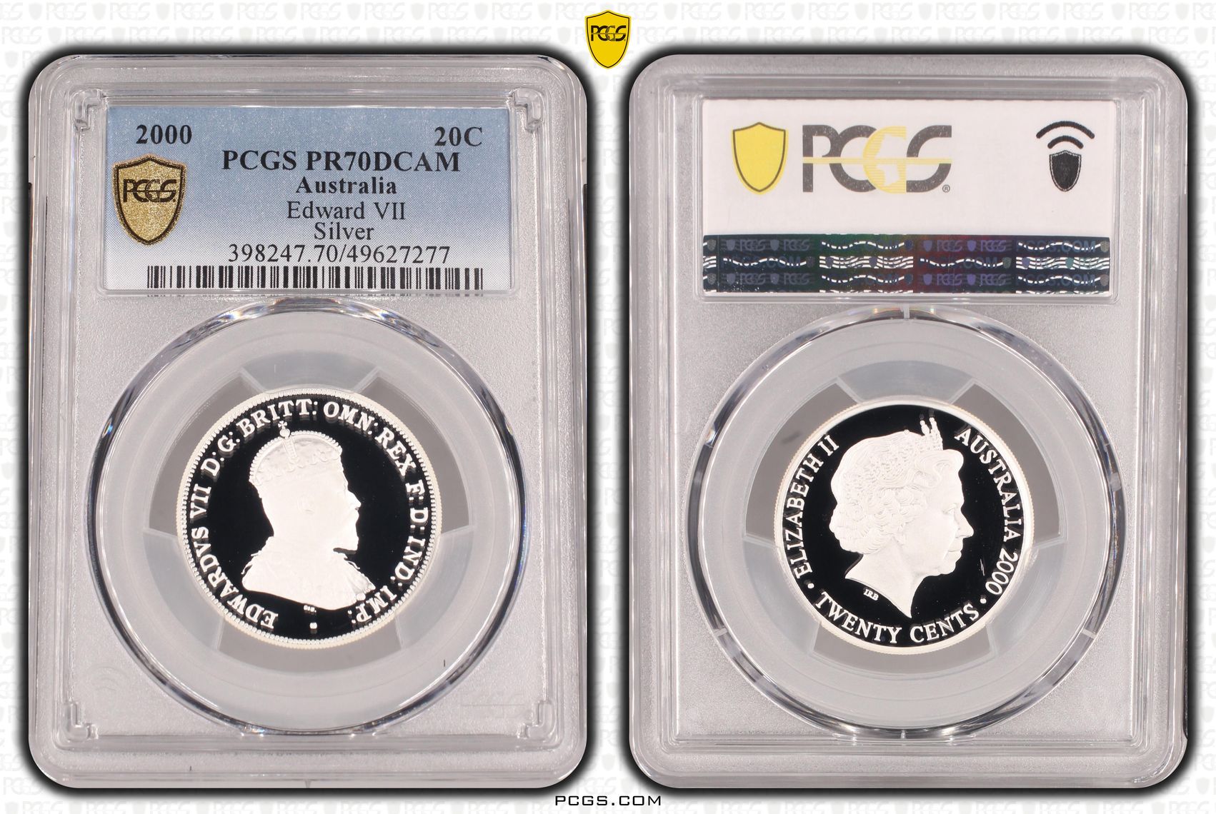 Edward VII Silver, Twenty Cent, 2000, PCGS PR70DCAM