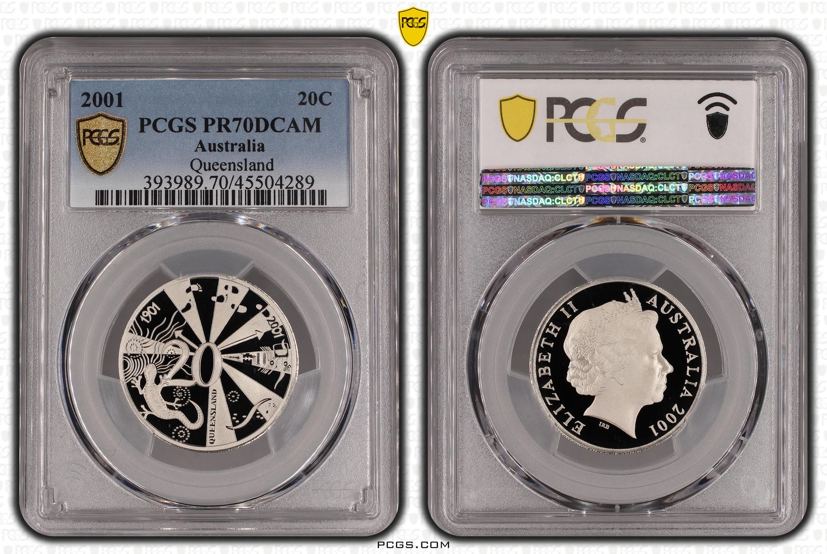 Elizabeth II, Queensland, Twenty Cent, 2001, PCGS PR 70DCAM