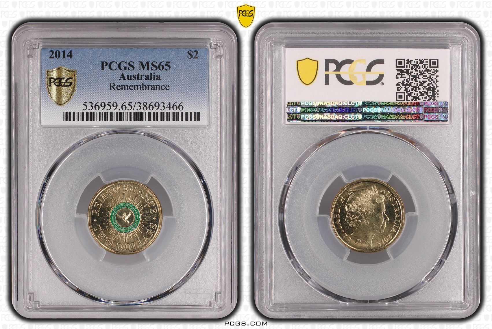 Remembrance - Colorized, Two Dollar, 2014, PCGS MS65